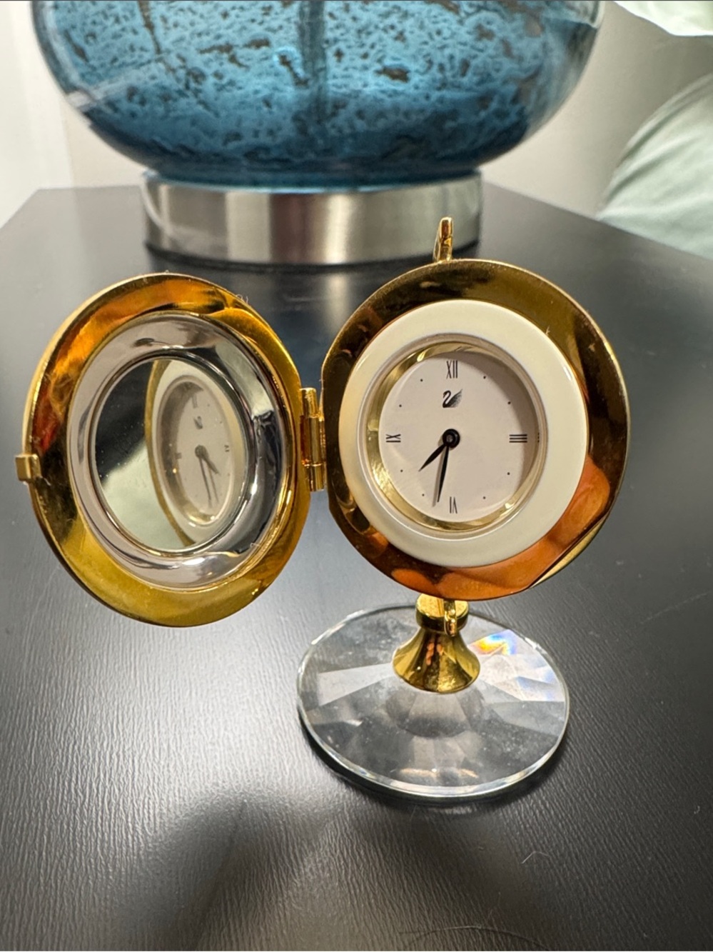Swarovski Crystal Mini Globe with Clock, Crystal Memories